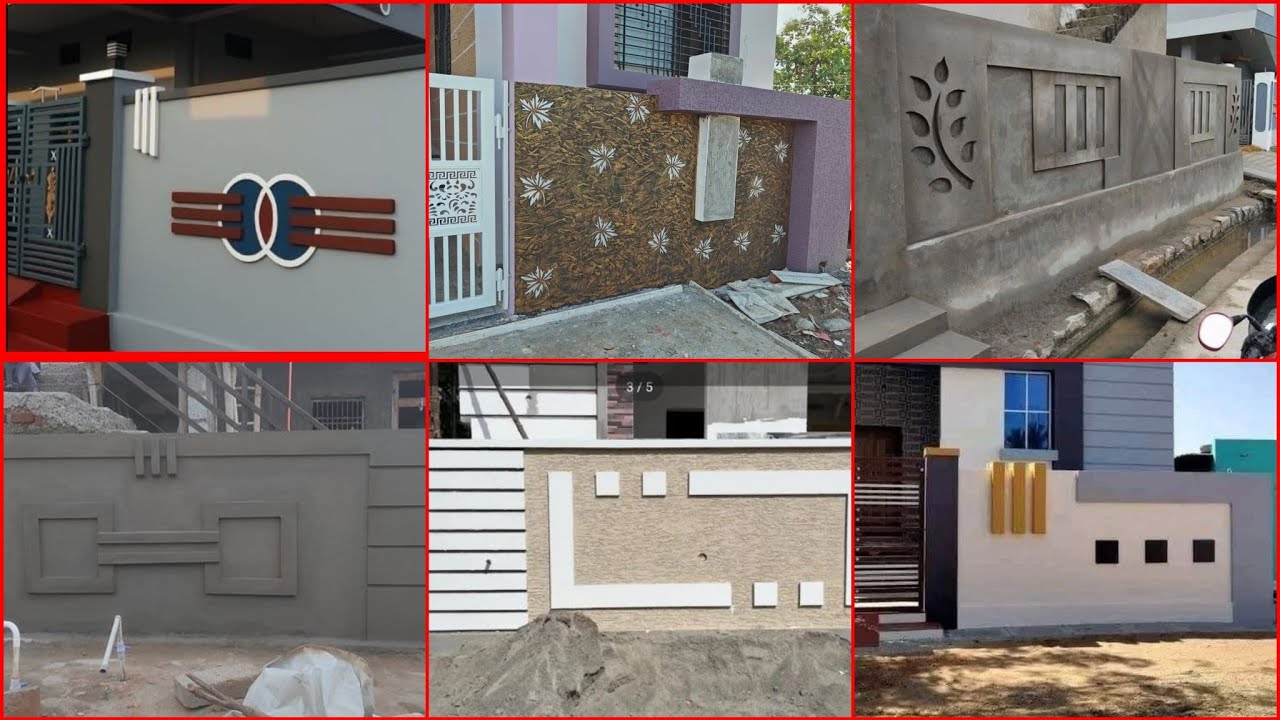 Boundary Wall Cement Plaster Design 2026 || Best Exterior Wall Design 2026