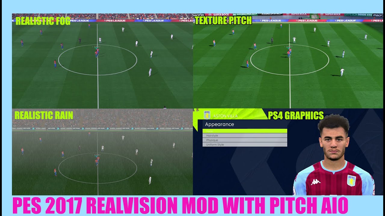 PES 2017 REALVISION MOD WITH PITCH ALL IN ONE