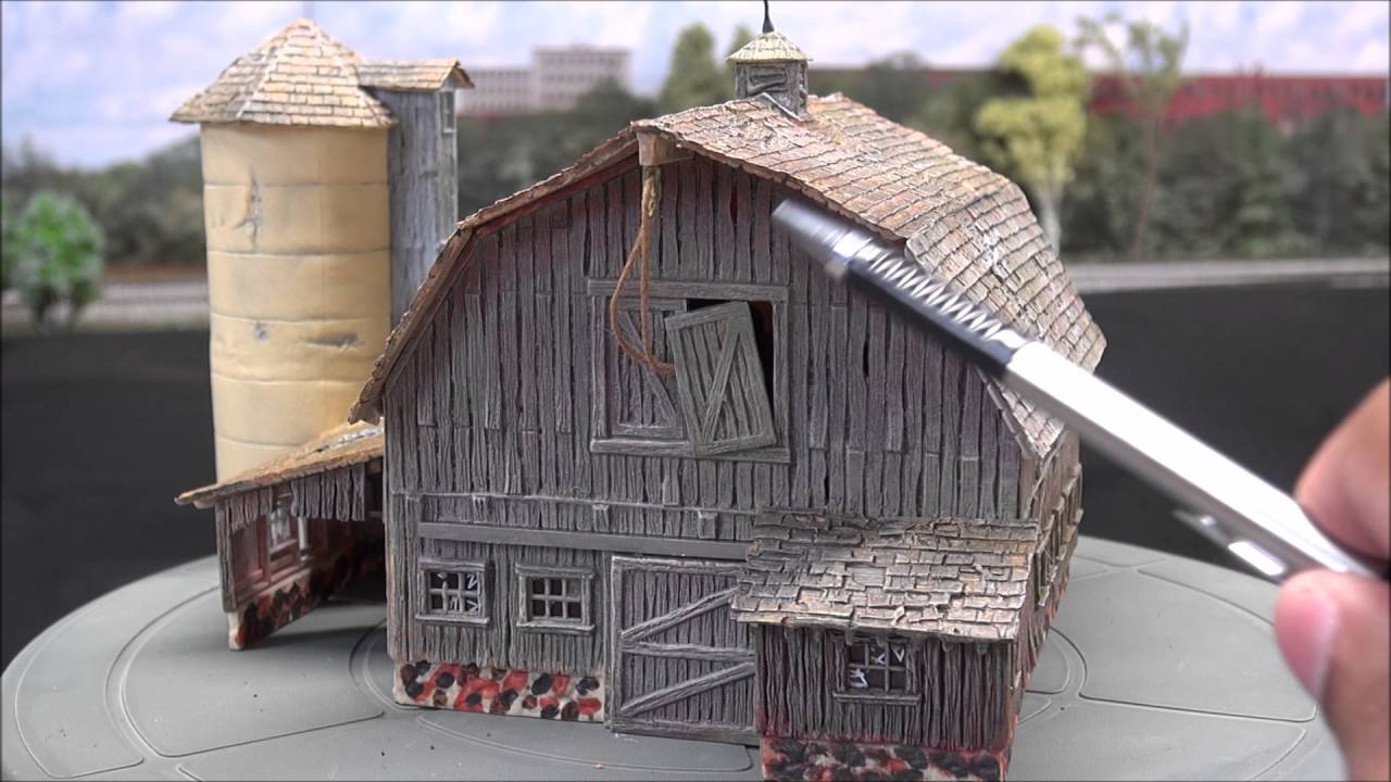 sparky107107 woodland scenics old weathered barn review youtube