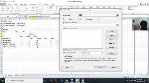 Penggunaan Excel Solver untuk Linier Programming