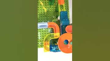 Satisfying Building Blocks Marble Run ASMR Africa Animals #Shorts