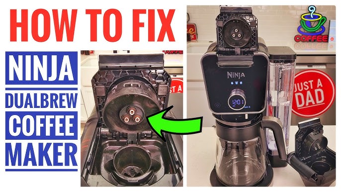 Ninja DualBrew Pro adapter troubleshooting guide grounds in coffee