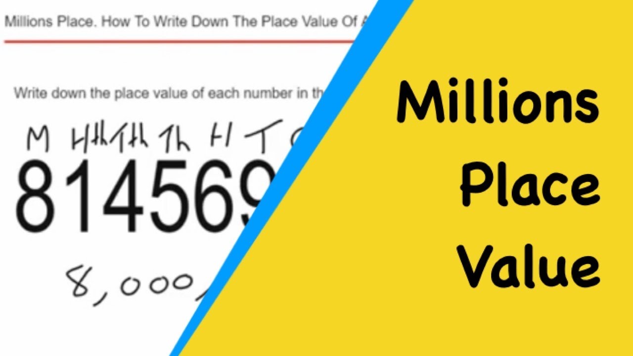 Millions Place Value. How To Write Down The Place Value Of Numbers In The  Millions Column 14, 14,14