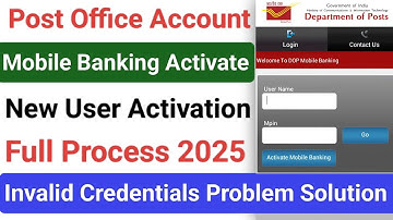 Post office account mobile banking activation online | How to activate post office mobile banking