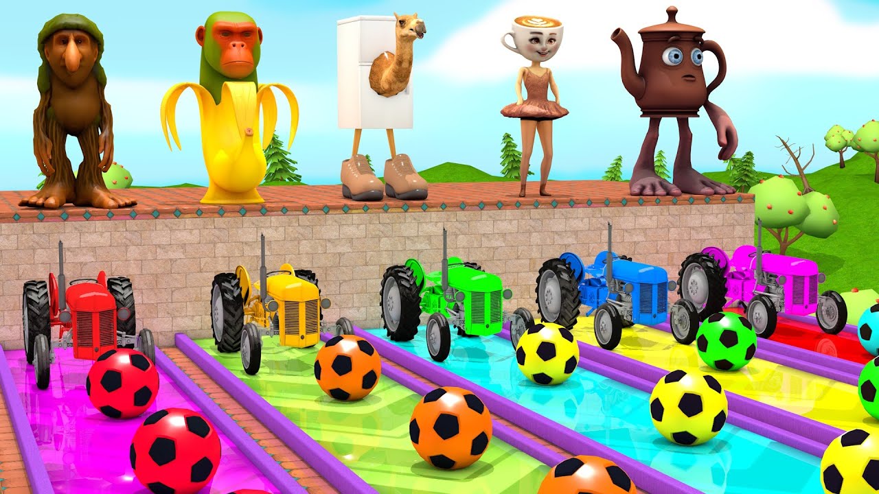 Long Slide Game with Cow Elephant Gorilla Hippopotamus Tiger 3d Animal Game Funny 3d Animals