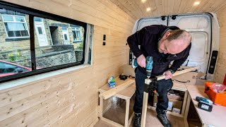 Camper van conversion | How we build the bed / dining area