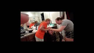 DAD LETS DAUGHTER WAX HIS HEAD
