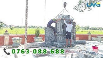 [Lăng Mộ Giá Rẻ] Lắp Đặt Mái Lăng Thờ Đá 81x127x520 Can Lộc Hà Tĩnh Phần 8 [Lăng Mộ Đá Đẹp]