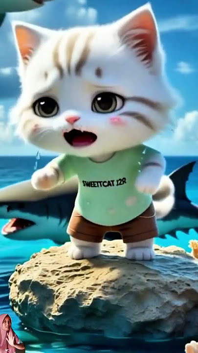 kucing lucu celeno dimakan hiu😭😫 #cat #funny #trending #kucing #ai #comedy #cats #cute #animation