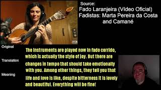 The Fado Explained based on Fado "Laranjeira" (with lyrics) performed with Marta Pereira da Costa