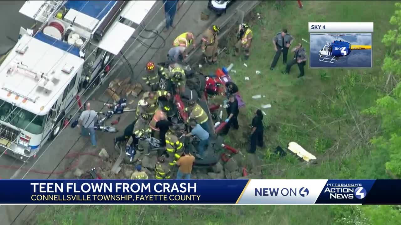 Teen flown to hospital after Fayette County crash - YouTube