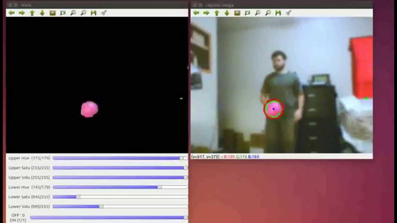 OpenCV tracking ball using minimum enclosing circle 1 - YouTube