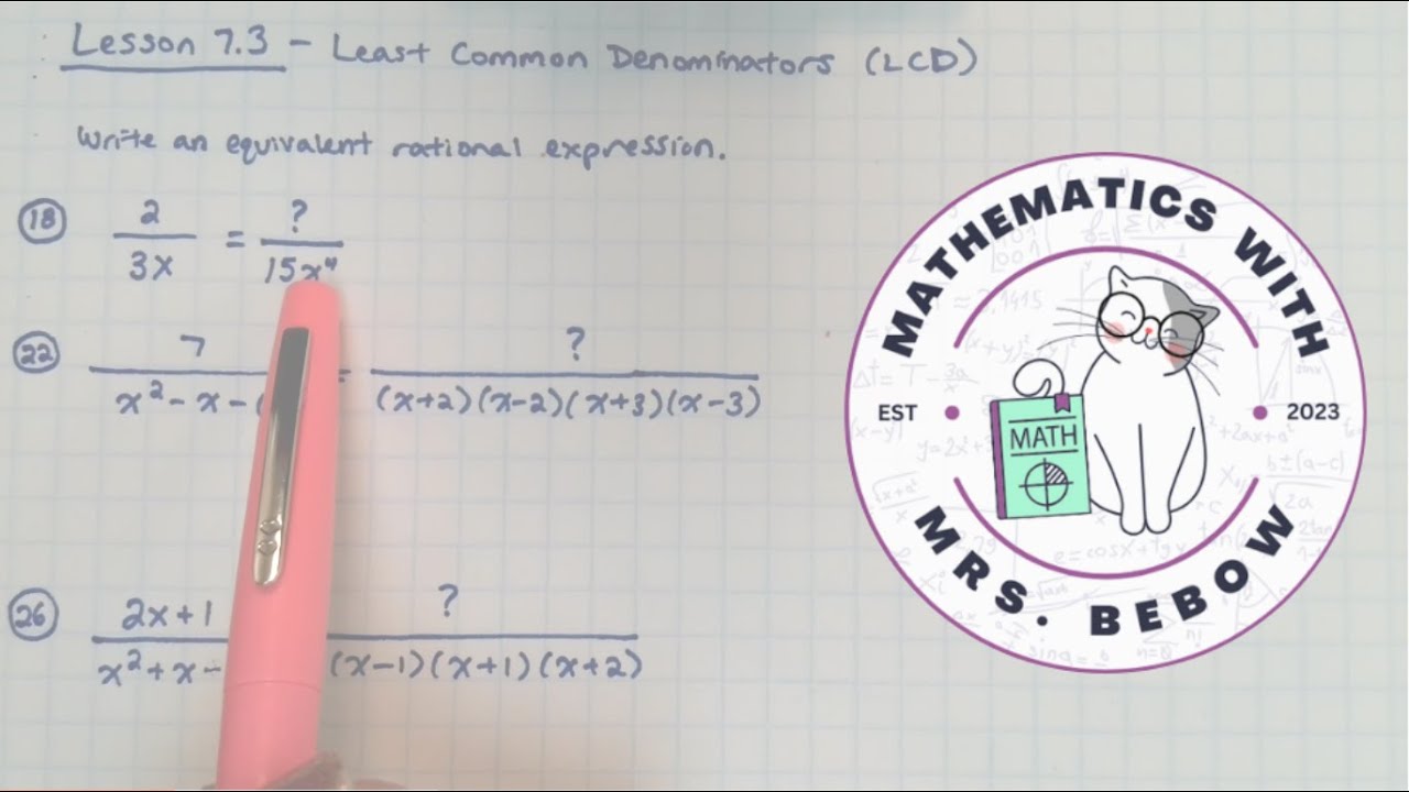 Writing Equivalent Rational Expressions - YouTube