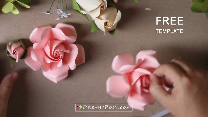 Free template: Paper Rose tutorial, updated version - YouTube free-template-paper-rose-tutorial-updated-version-youtube