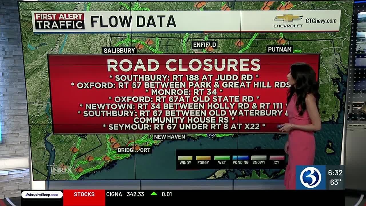 Flooding-related road closures on Tuesday morning - YouTube