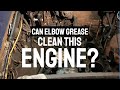 Trying out elbow grease to clean the mgs very dirty engine bay