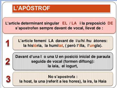 Ortografia T4 l'apòstrof - YouTube