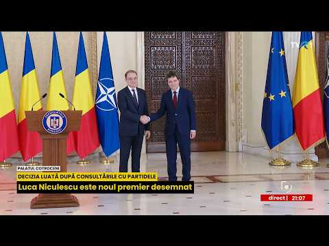 Preşedintele Nicuşor Dan l-a desemnat pe Luca Niculescu pentru funcţia de prim-ministru (@TVR1)