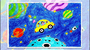 Vẽ ô tô mơ ước | Vẽ tranh chiếc ô tô mơ ước | Vẽ tranh ước mơ của em khám phá vũ trụ tuyệt đẹp