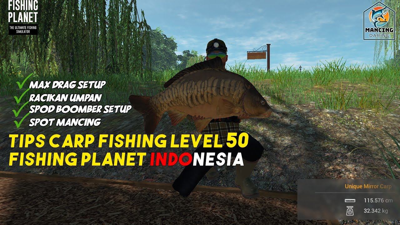 TIPS CARP FISHING LEVEL 50 WEEPING WILLOW (MAX DRAG SETUP GEAR,SPOD, RESEP) FISHING