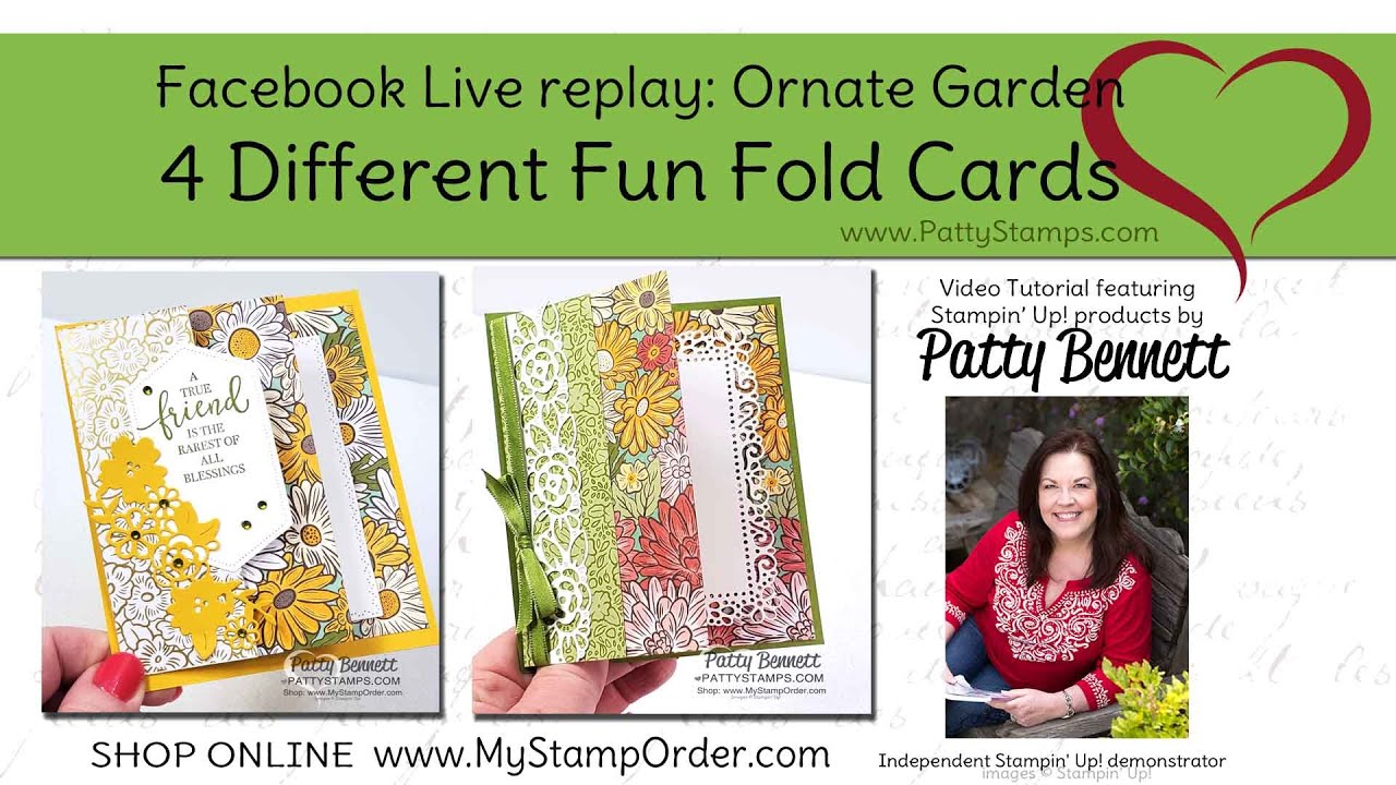 How to make 4 Fun Fold Cards with Ornate Garden - YouTube