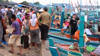 Kampot fish market - Оптовый утренний рыбный рынок в Кампоте (Камбоджа)