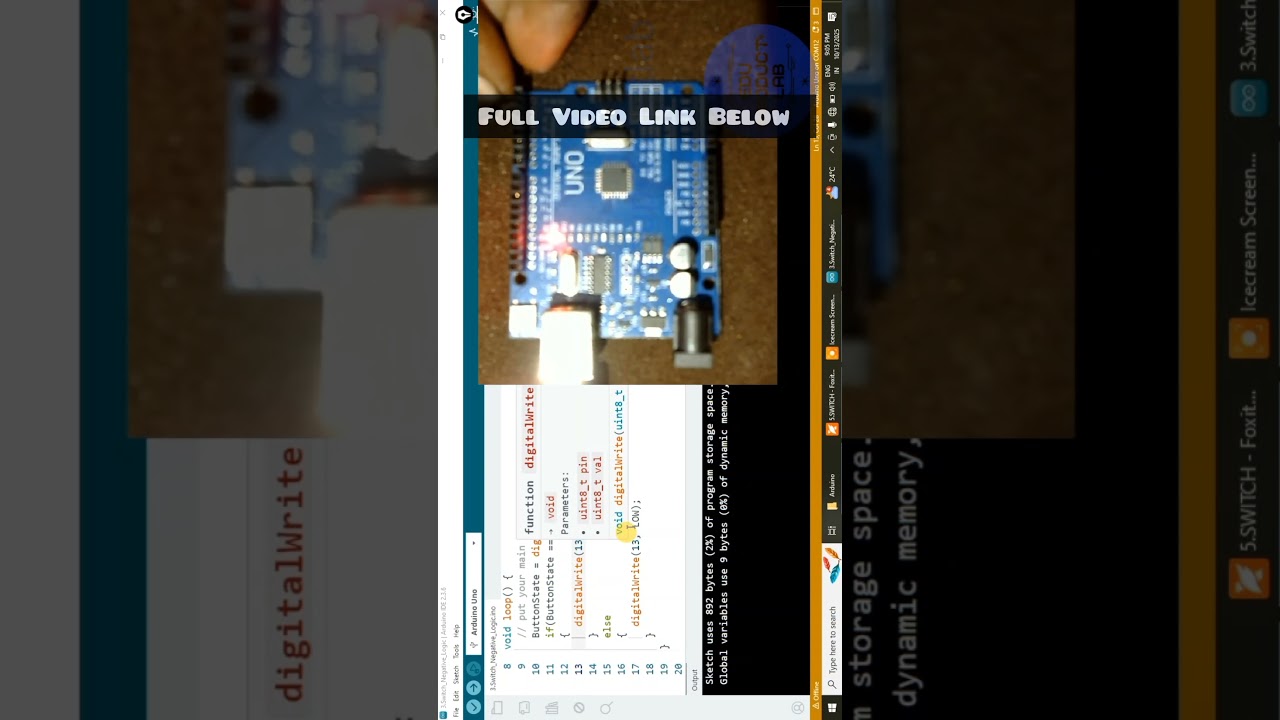 EDUCAH8 Arduino Switch Concept Program Explain in Tamil LED Control Tutorial Shorts 
