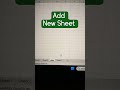 Excel mei New Sheet ko Add Krna seekhe. #excel #excelshorts
