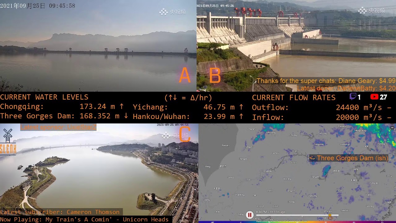 3GD / Three Gorges Dam Live Multicam + Radar 1080P - YouTube