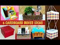 6 AMAZING CARDBOARD BOX CRAFTS FOR STORAGE/ 6 COOL CARDBOARD BOX REUSE IDEAS/ BEST OUT OF WASTE