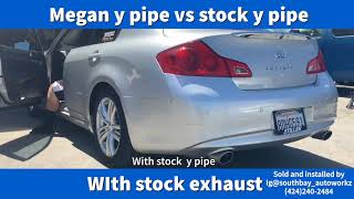 G37 stock exhaust Stock y pipes vs Megan y pipe