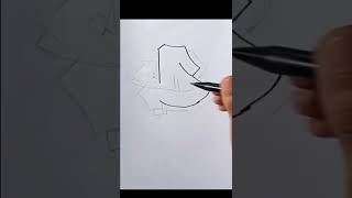 cara membuat graffiti huruf D