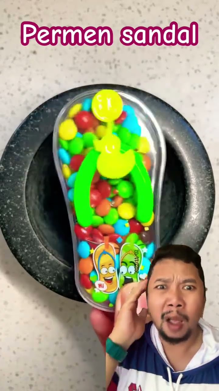 PERMEN SANDAL ADIK!!!? #satisfying #crushing #candy #cancrushing