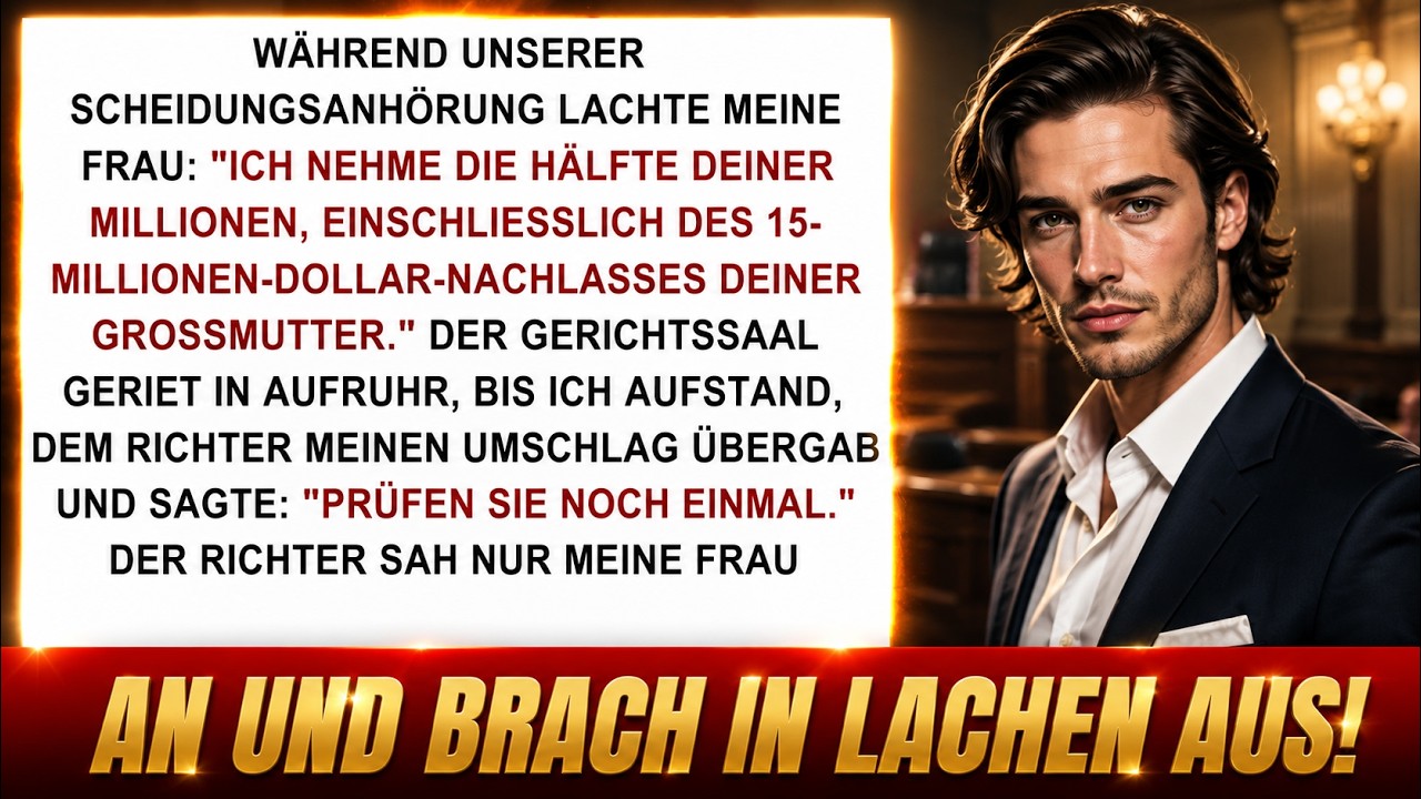 Meine Frau höhnte vor Gericht: „Ich nehme die Hälfte!“ – Dann öffnete ich meinen Umschlag