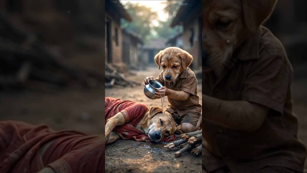 Poor Puppy Had to Sell Corn... To Save His Sick Mom 🥺❤️ 