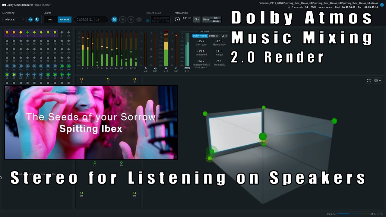 Dolby Atmos Music Mixing - Spitting Ibex - 2.0 Stereo for Listening on Speakers auf YouTube ansehen Dolby Atmos Music Mixing - Spitting Ibex - 2.0 Stereo for Listening on Speakers auf YouTube ansehen