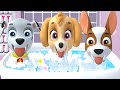 Paw Patrol A Day in Adventure Bay - Mighty Pups Skye, Marshall, Tracker Daily Clean Up Mission!