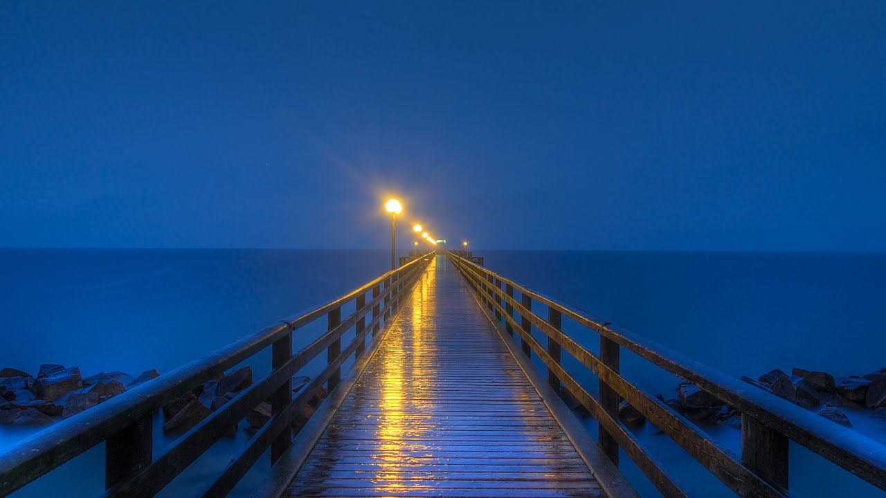 Cinemagraphs - Ocean Waves at Night on the Bridge - Sleeping Meditation ...