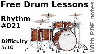 Free Drum lessons #021-Difficulty 5/10🥁