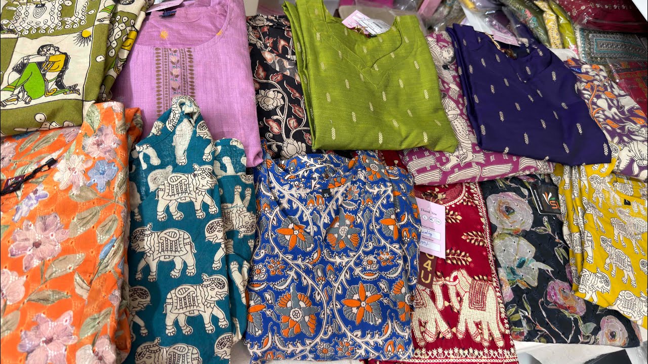 మార్కెట్ లో ఎక్కడ దొరకని collections |1000 కి 3 Pieces |Kalamkari frocks | Cotton dresses |kurtis 