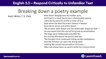 NCEA English Level 3 Unfamiliar Text: Breaking down the text