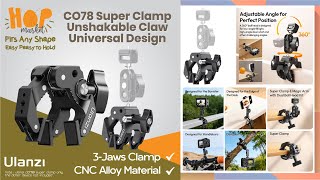 ULANZI CO78 Super Clamp 3 Jaw Mount For Kamera Action Cam HP Cold Shoe 1/4 Inch GoPro DJI Insta360 