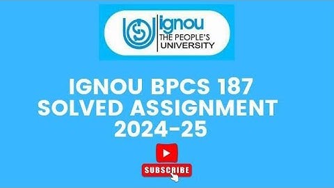IGNOU BPCS-187 Solved Assignment || BPCS-187 Solved Assignment PDF in English !