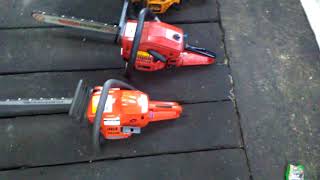 chainsaw start up test cut old and new