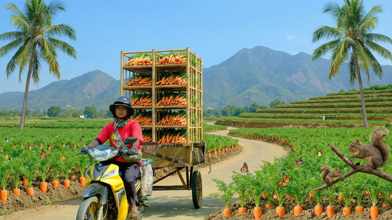 Harvest A Truckload Of Carrots To Sell At The Market – Garden, Care For Plants And Livestock