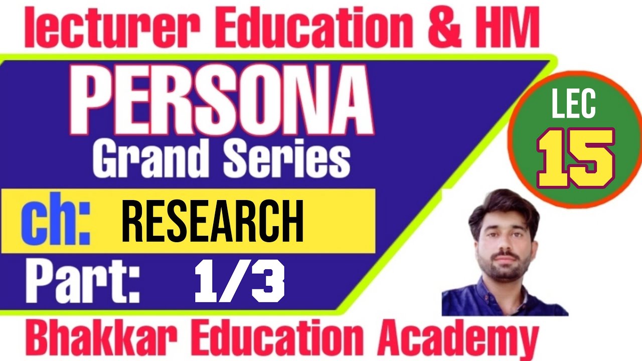 educational persona|| Educational Research part 1 for Hm & lecturer