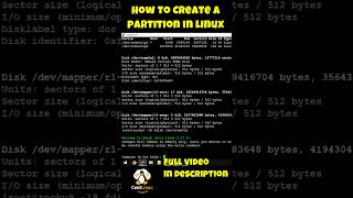 How to create a Partition in Linux