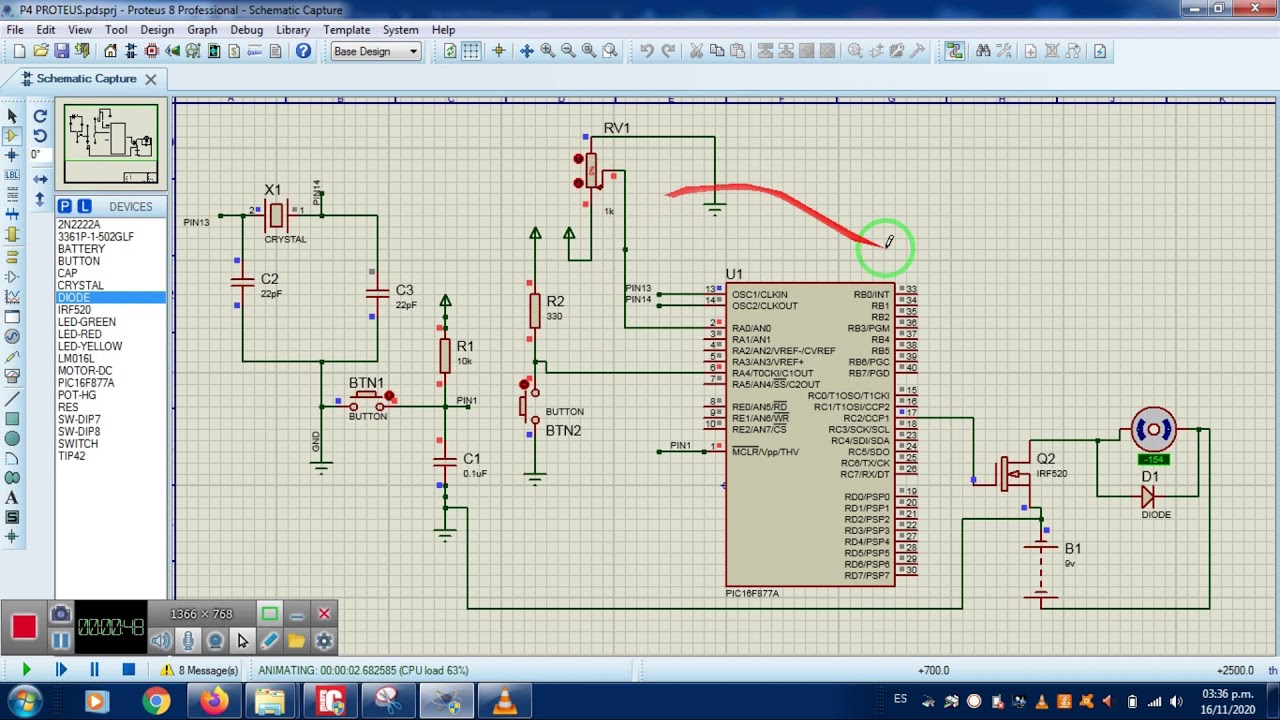 MICROCONTROLADORES - Práctica 5 - Módulo PWM1 del PIC 16F877A - YouTube