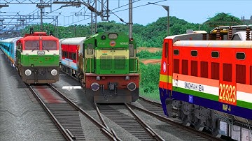 THREE TRAINS CROSSING AT SAME TRACK | BUMPY RAILROAD | Train Simulator | Railworks 3 | NTG GAMING