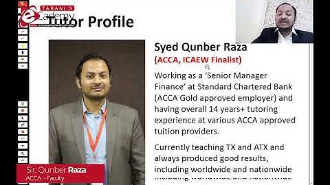 ACCA I Introduction to Paper TX-UK I By Sir Qunber Raza